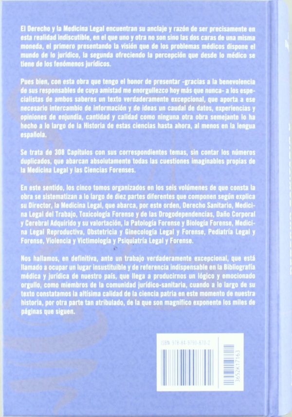 Derecho Sanitario y Medicina Legal del Trabajo. 01. 2 Vols. Tratado de Medicina Legal y Ciencias Forenses. (Tomo I, 2 Vols.)-50345