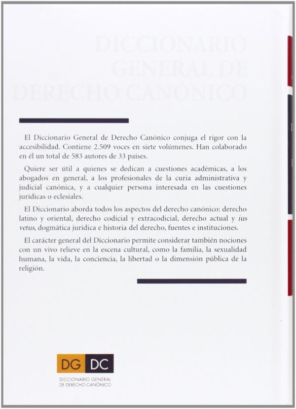 Diccionario General de Derecho Canónico 7 Tomos -49596