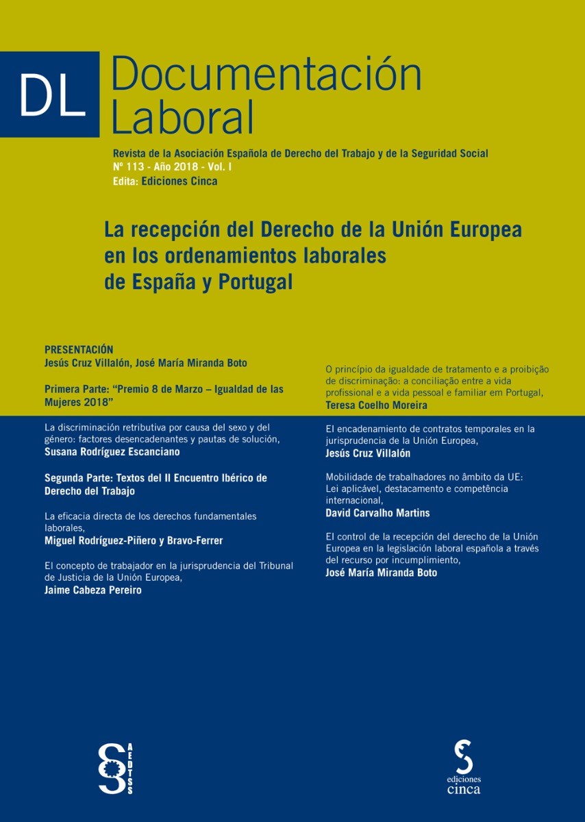 Documentación Laboral, 113 Año 2018 Vol. I Revista de la Asociación Española de Derecho del Trabajo y de la Seguridad Social-0
