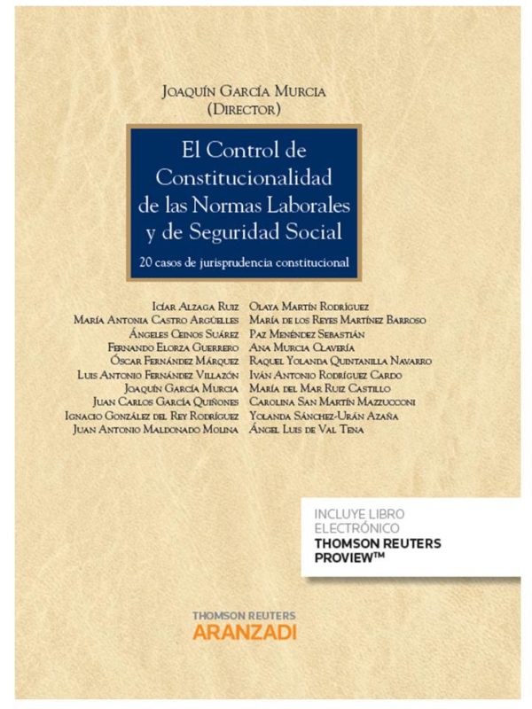 Control de constitucionalidad de las normas laborales y de Seguridad Social. 20 Casos de jurisprudencia constitucional.-0