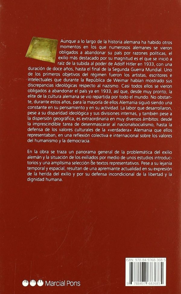 Exilio Alemán (1933-1945). Textos Literarios y Políticos-44916