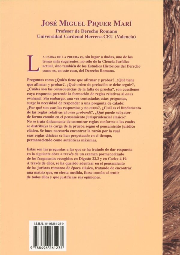 Carga de la Prueba en la Jurisprudencia Romana Clásica (Exégesis de D.22.3)-38082
