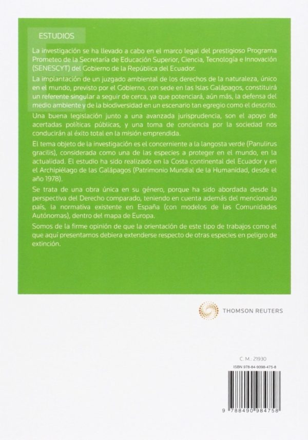 Sobre la Conservación de la Biodiversidad: La Protección de la Langosta Verde (Panulirus Gracilis) Análisis Comparado (República del Ecuador, España,-29537