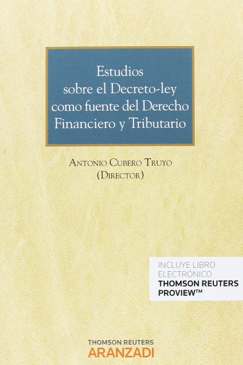Estudios sobre el Decreto-Ley como Fuente del Derecho. Financiero y Tributario-0