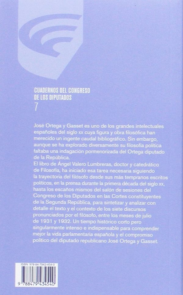 José Ortega y Gasset, Diputado Cuadernos del Congreso delos Diputados, 7-30955