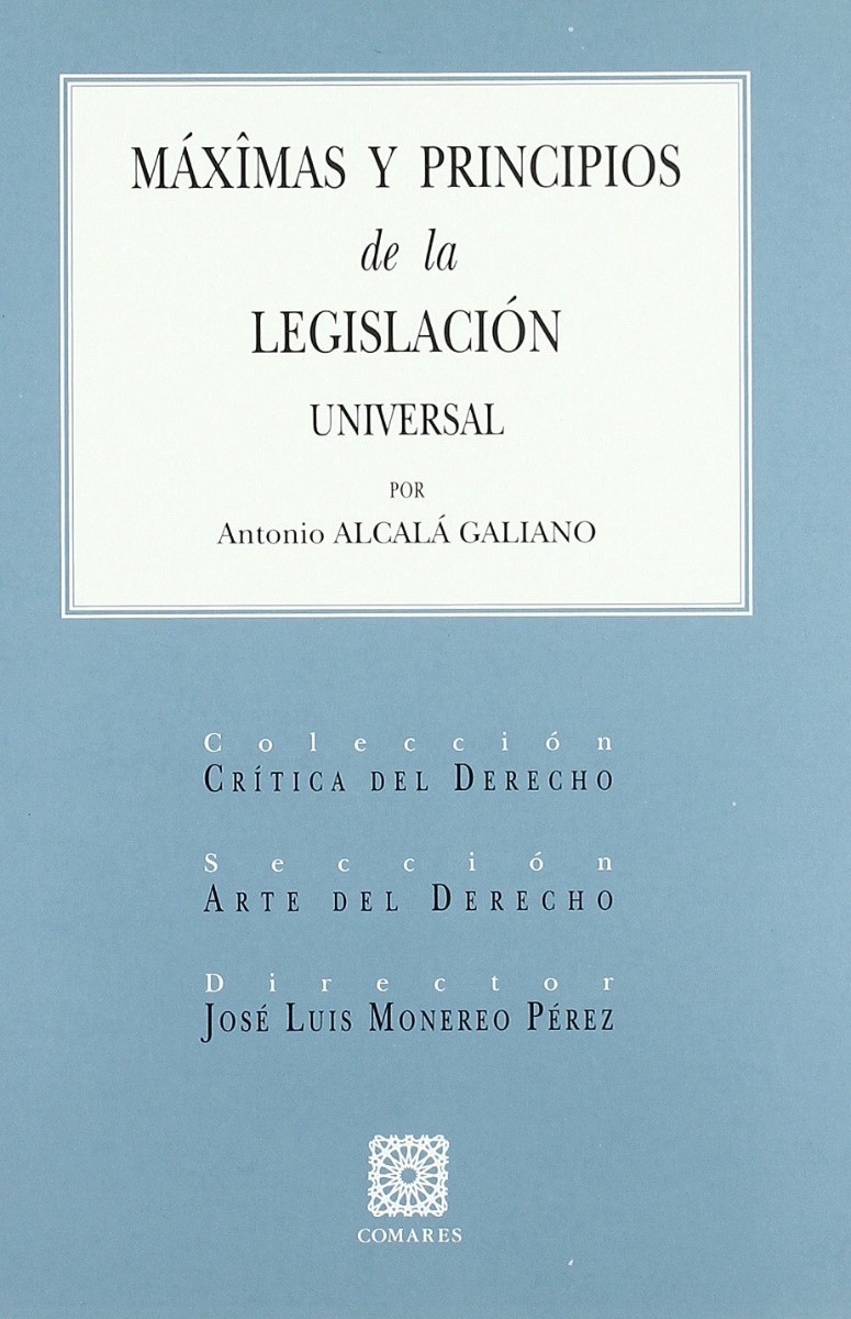 Máximas y Principios de la Legislación Universal -0
