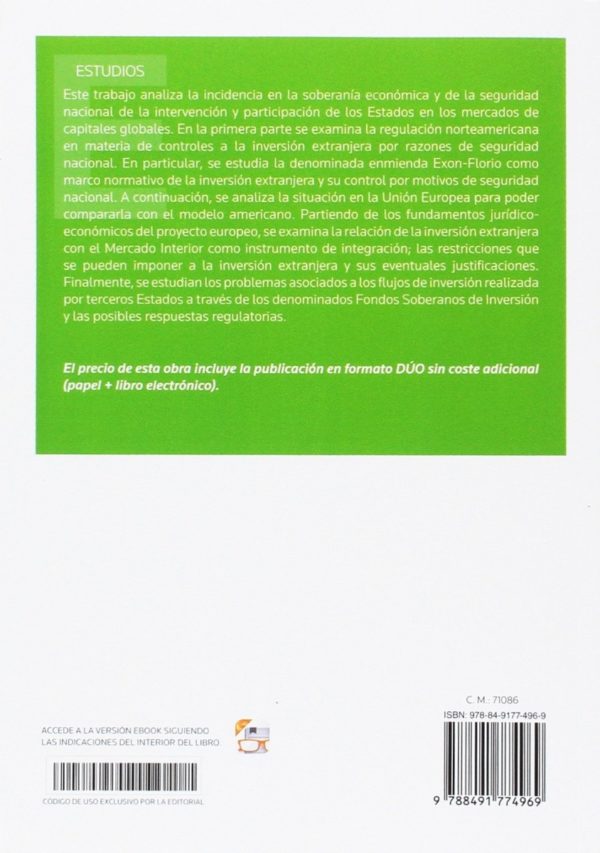 Inversión Extranjera, Soberanía Económica y Seguridad. Nacional. Intervención y Participación del Estado en los Mercados de Capitales Globales-53888