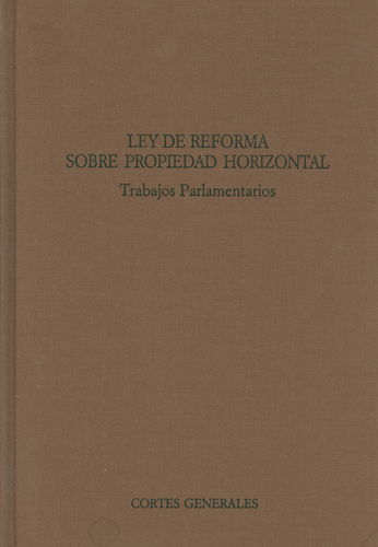 Ley de Reforma sobre Propiedad Horizontal. Ley 9/1999, 6 de abril de Reforma de la Ley 49/ 1960, de 21 de julio.-0