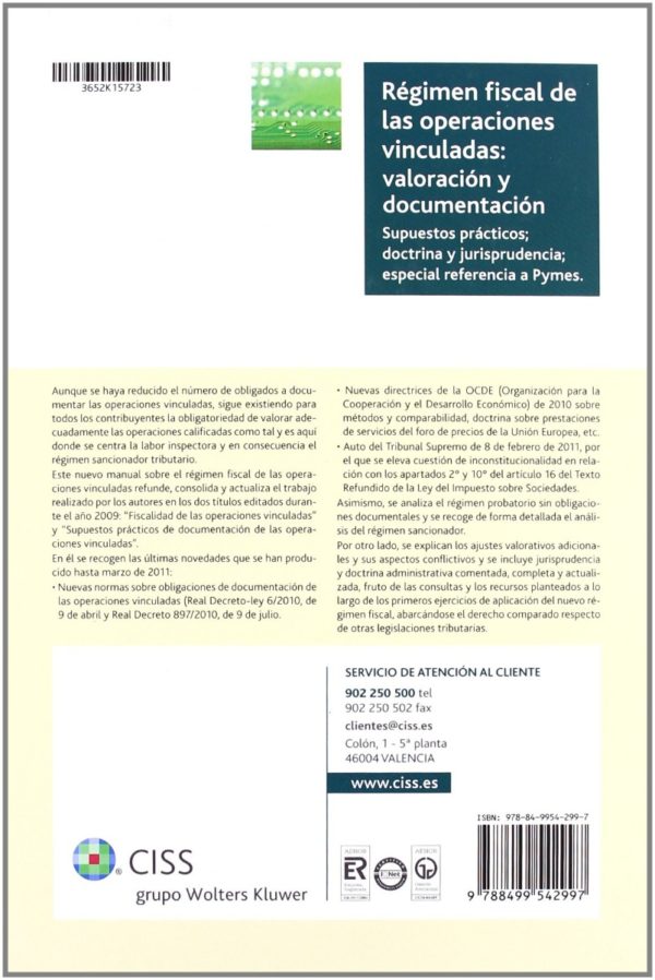 Régimen Fiscal de las Operaciones Vinculadas: Valoración y Documentación. Supuestos Prácticos; Doctrina y Jurisprudencia -28855