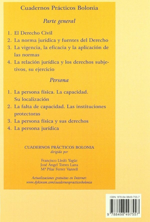 Relación Jurídica y los Derechos Subjetivos, su Ejercicio, L Parte General. Cuaderno IV. Cuadernos Prácticos Bolonia.-44339