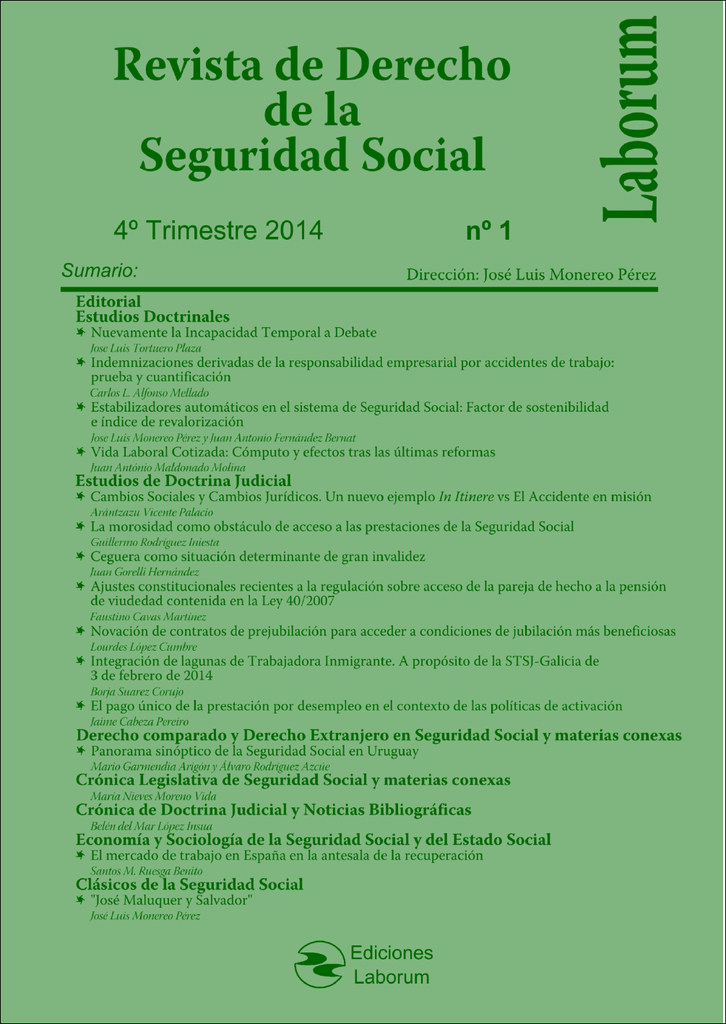 Revista de Derecho de la Seguridad Social Nº 01. 2014 / 4º Trimestre -0