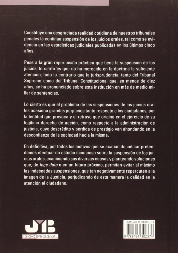 Suspensión de los Juicios Orales Especial Atención a sus Causas y Tratamiento Procesal-59115