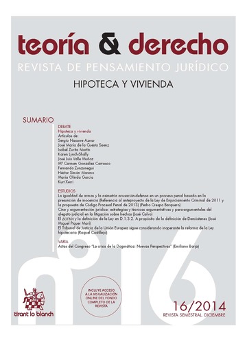 Teoría & Derecho. Revista de Pensamiento Jurídico 16/2014 Hipoteca y Vivienda-0