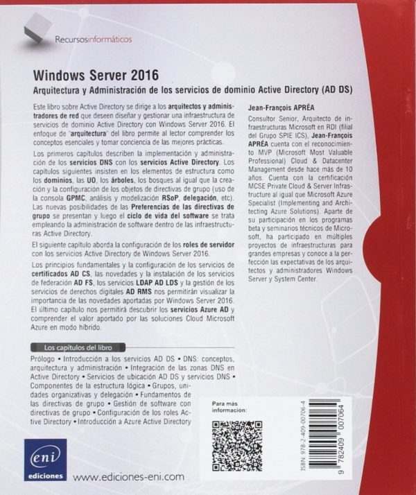 Windows Server 2016, Arquitectura y Administración de los servicios de dominio Active Directory (AD DS)-60545