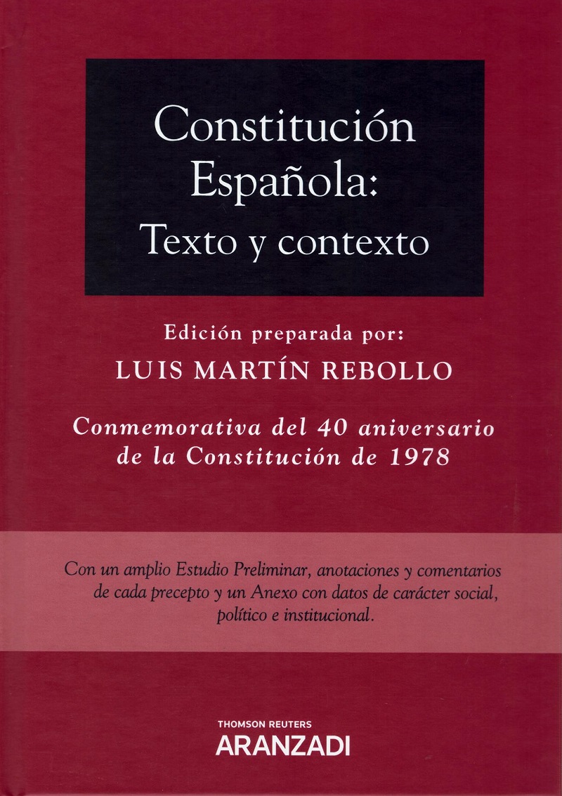 Constitución española: texto y contexto Conmemorativa del 40 aniversario de la Constitución de 1978-0