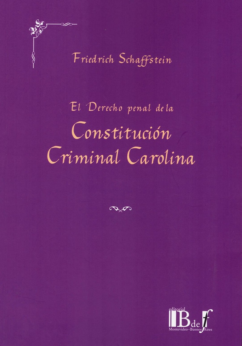 Derecho Penal de la Constitución Criminal Carolina -0