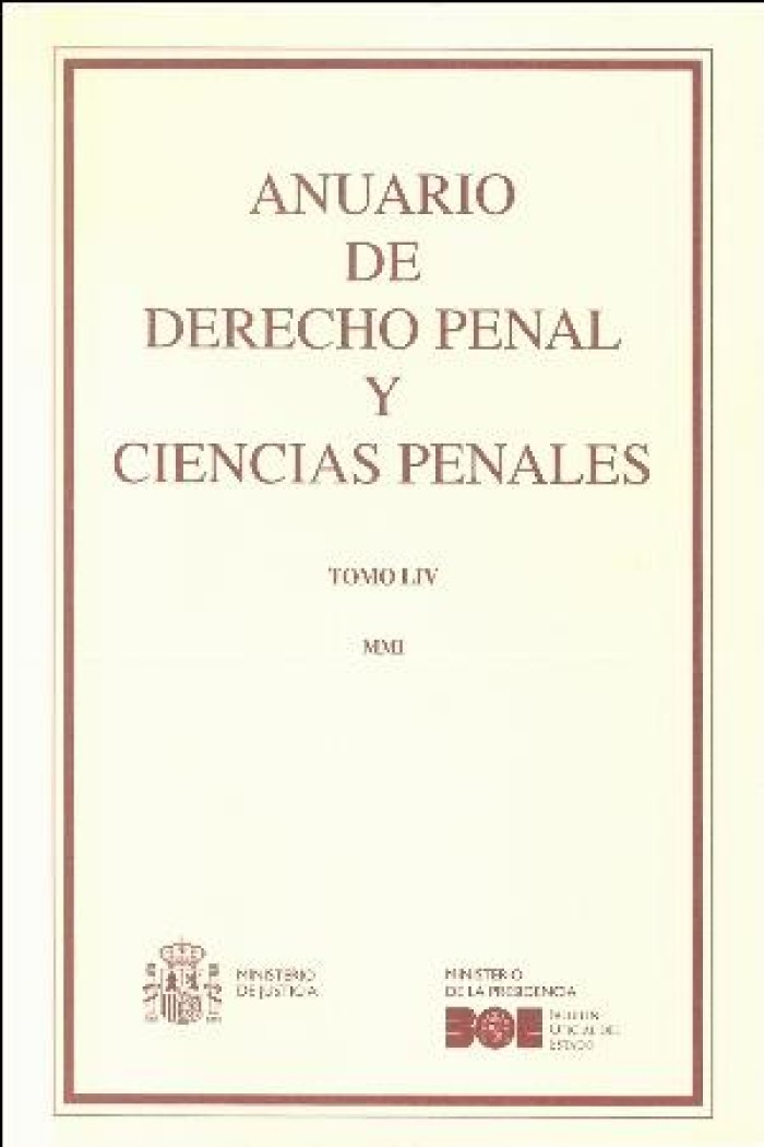 Anuario de Derecho Penal y Ciencias Penales, 54, 2001 -0