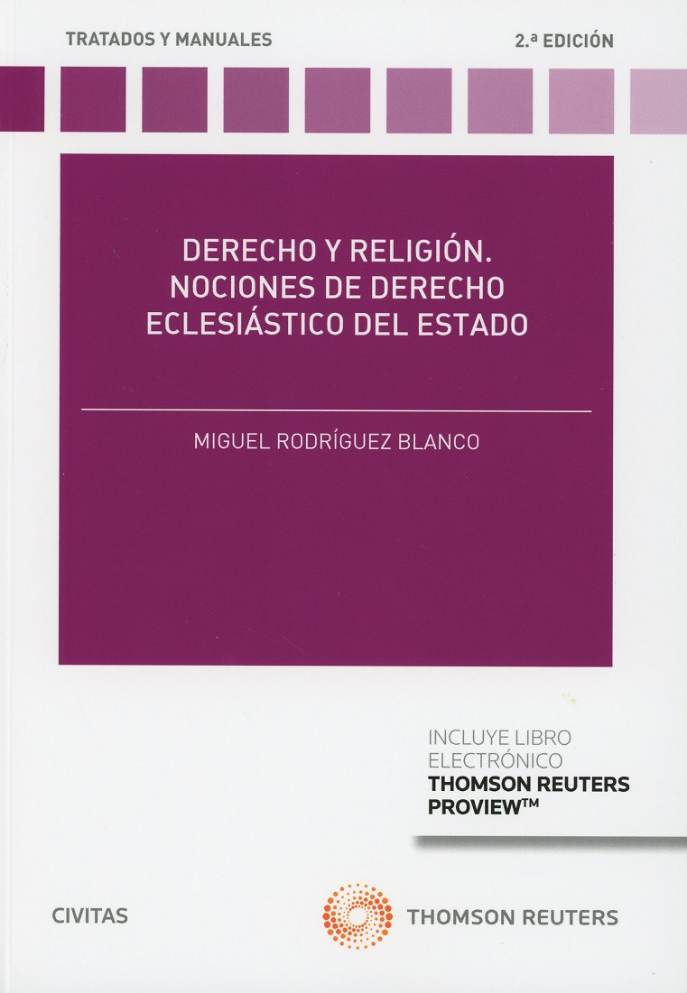Derecho y religión 2018. Nociones de derecho eclesiástico del estado -0