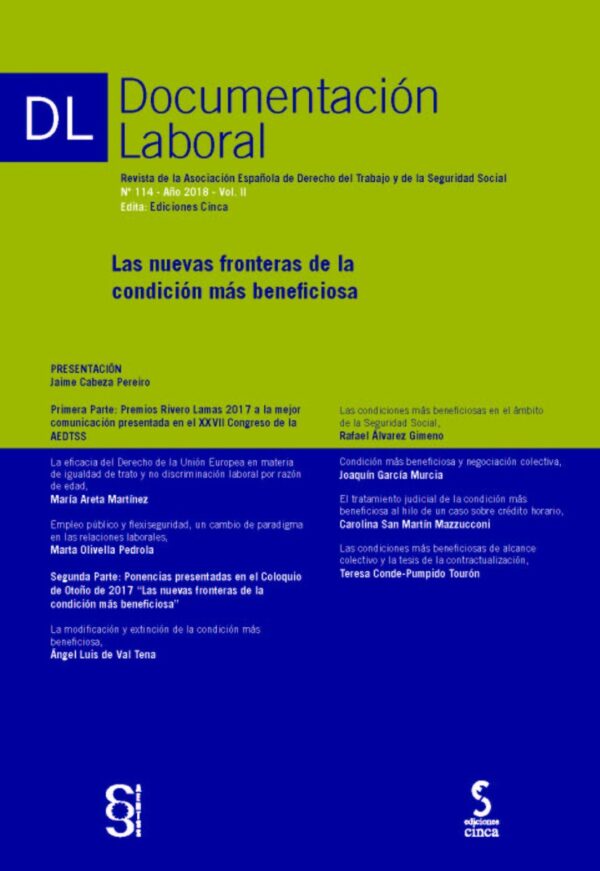 Documentación Laboral, 114. Año 2018 Vol II Las Nuevas Fronteras de la Condición más Beneficiosa-0