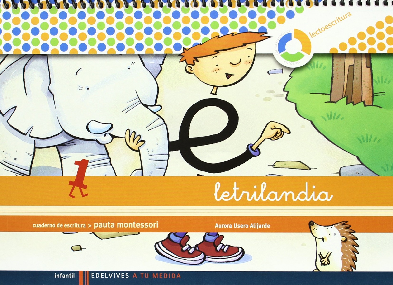 Letrilandia 1. Cuaderno de Escritura. Pauta Montessori. Espiral-0