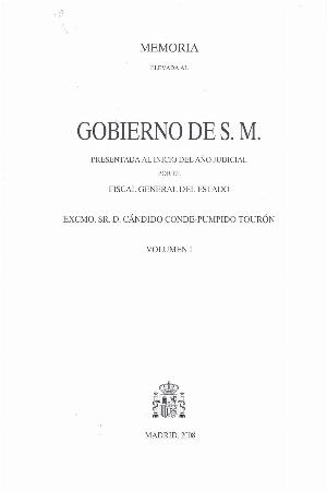Memoria Elevada al Gobierno de S.M.2008.Presentada al Inicio del Año Judicial por Fiscal General del Estado (2008) 2 Vols.-0