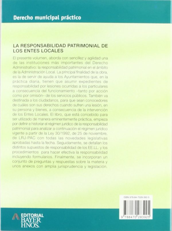 Responsabilidad Patrimonial de los Entes Locales -50340