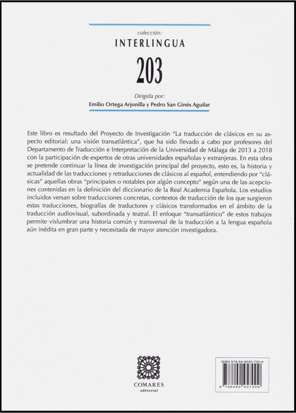 Traducir a los Clásicos: Entornos y Transformaciones -24555