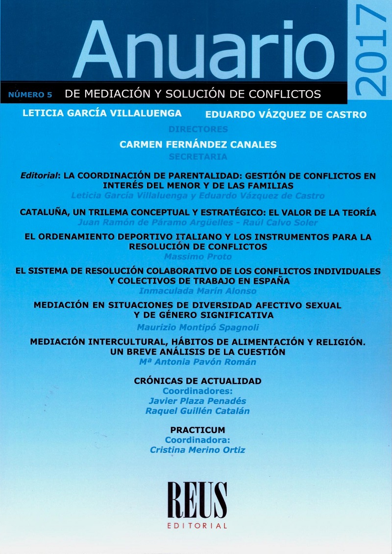 Anuario de Mediación y Solución de Conflictos 2017 Nº 5 -0