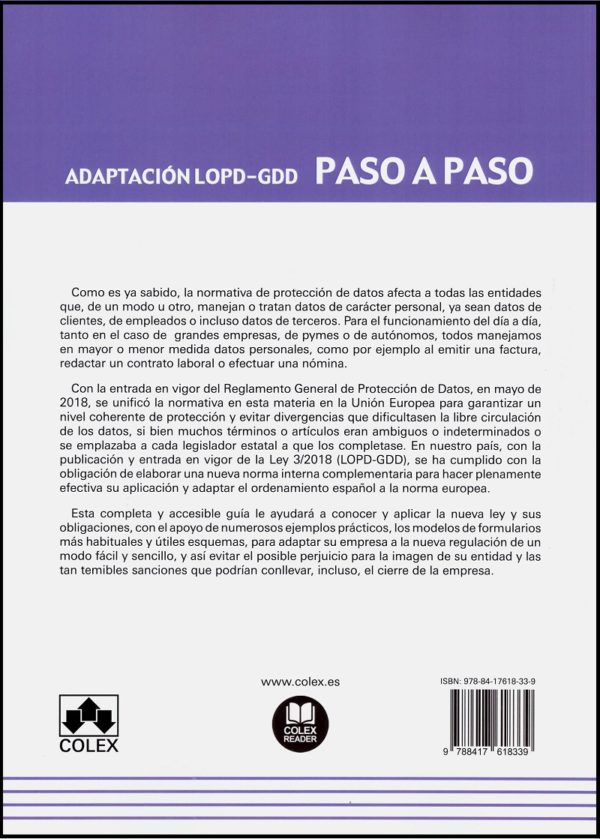 Adaptación LOPD-GDD Paso a Paso. Guía para la Implementación de la Protección de Datos. Ley Orgánica 3/2018 y Reglamento UE-25907