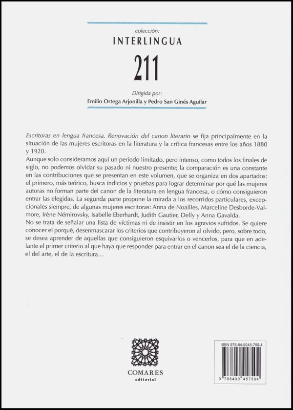 Escritoras en Lengua Francesa. Renovación del Canon Literario -26212