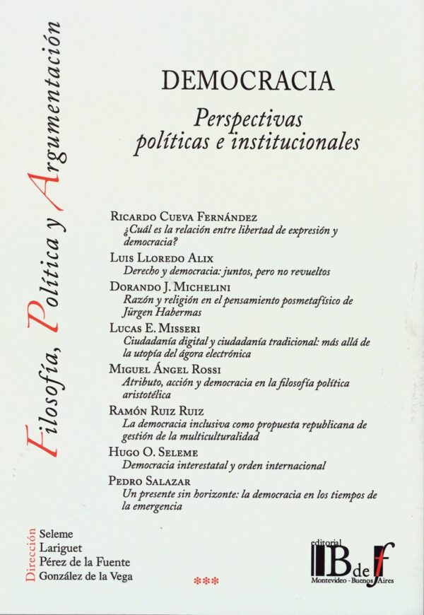 Democracia. Perspectivas Políticas e Institucionales -0