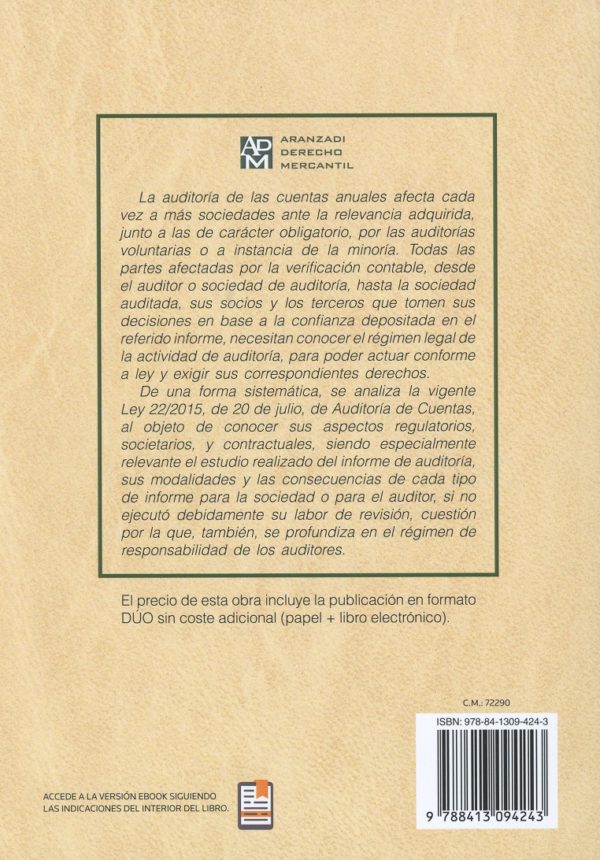Régimen Legal de la Actividad de Auditoría en España. (Tras la Ley 22/2015, de 20 de Julio, de Auditoría de Cuentas)-28333