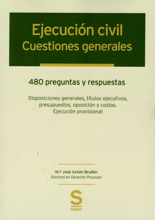 Ejecución civil. Cuestiones generales. 480 preguntas y respuestas-0