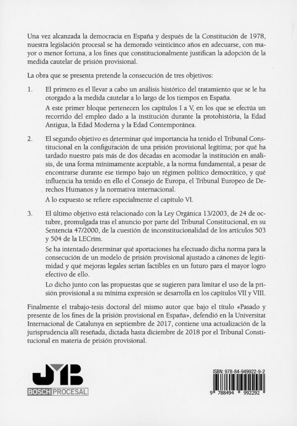 Tribunal Constitucional y Fines de la Prisión Provisional. Evolución de la Prisión Provisional en España-27819