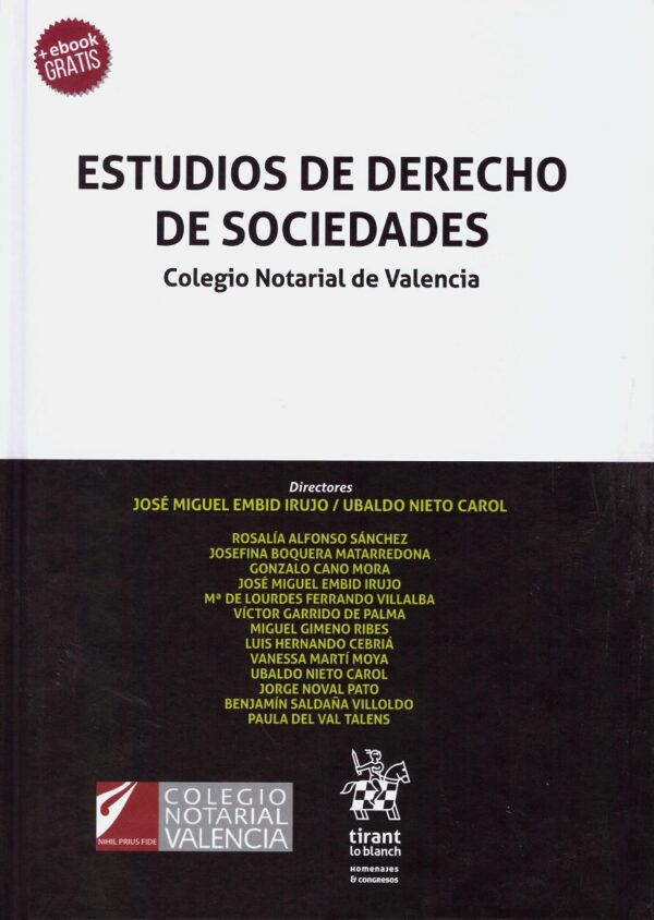 Estudios de Derecho de Sociedades. Colegio Notarial de Valencia -0