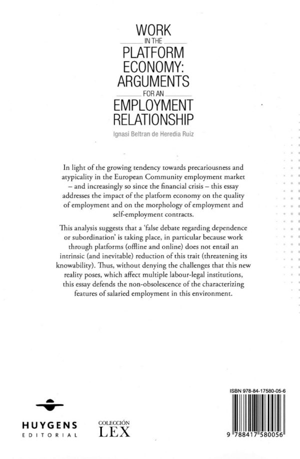 Work in the Platform Economy: Arguments for an Employment Relationship -28630