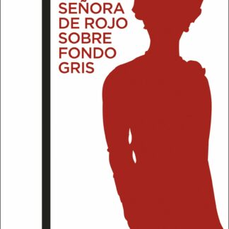 Señora de rojo sobre fondo gris