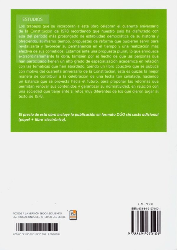 Estudios sobre la Reforma de la Constitución de 1978 en su Cuarenta Aniversario -30780