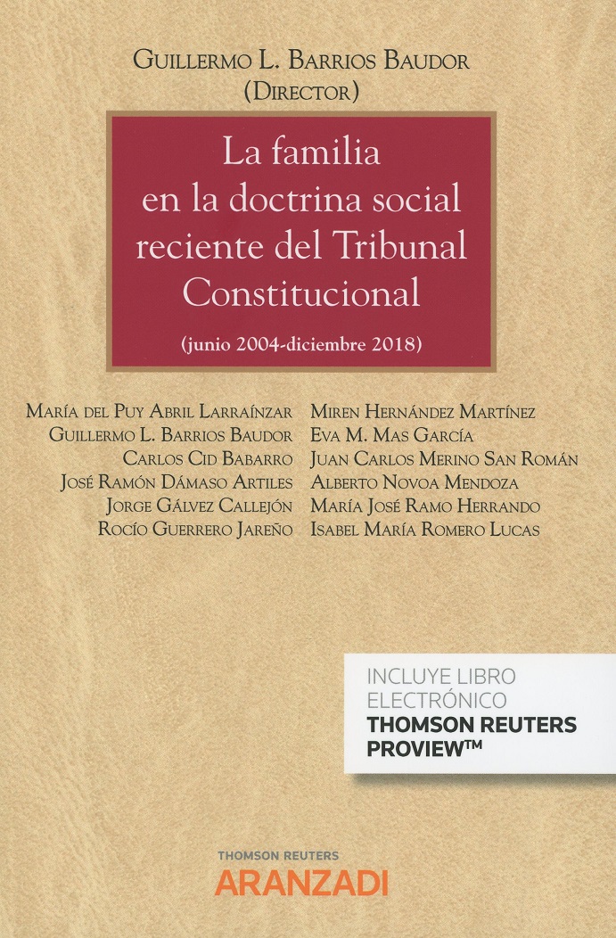 Familia en la doctrina social reciente del Tribunal Constitucional (Junio 2004-Diciembre 2018) -0