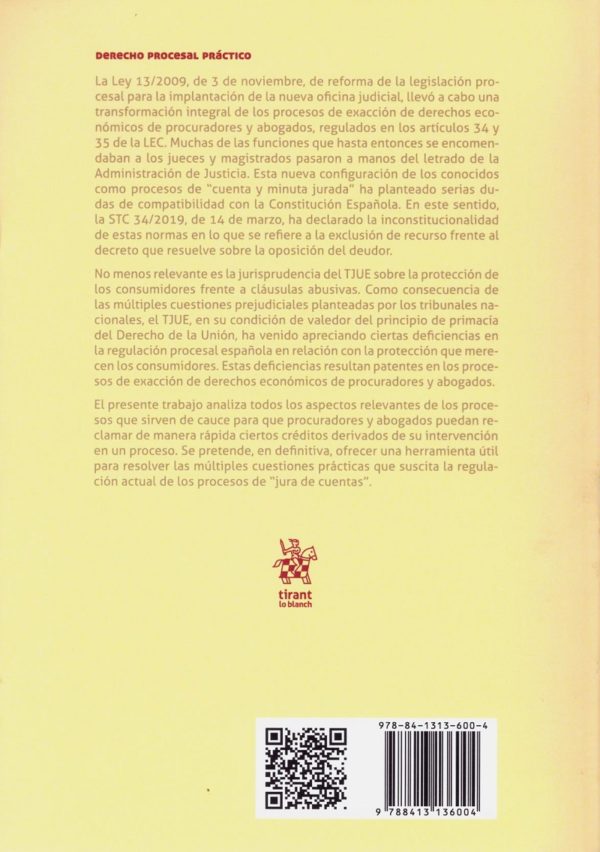 Procesos de exacción de Derechos Económicos de procuradores y abogados -32759