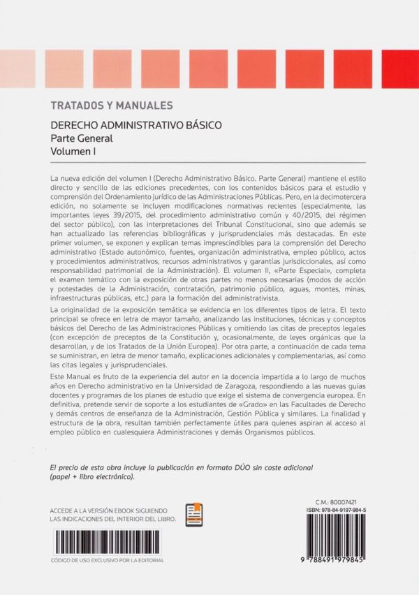 Derecho administrativo básico. Parte general. Vol. I 2019 Parte General-35603