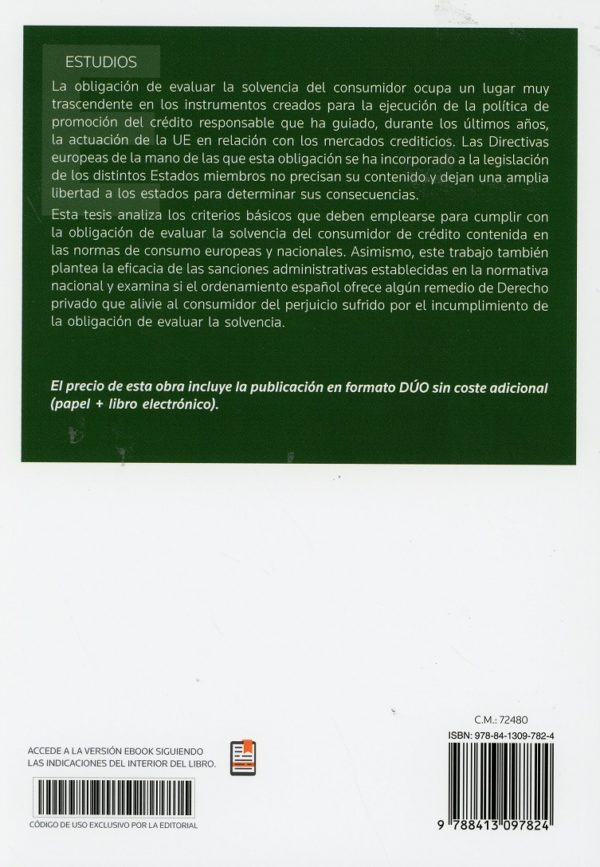 Obligacion del prestamista de evaluar la solvencia del consumidor de crédito. (Adaptado a la Ley 5/2019, de 15 de marzo, regulagora de los contratos de crédito inmobiliario)-35537