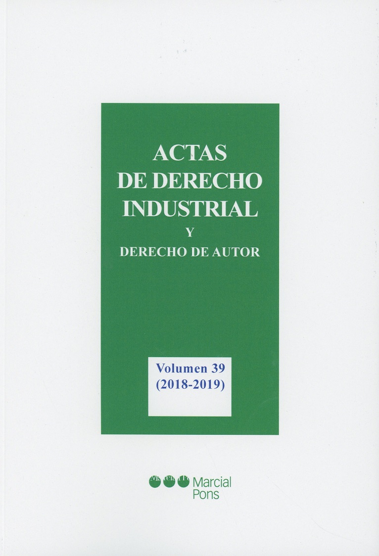 Actas de Derecho Industrial y Derecho de Autor,39 (2018-2019) -0