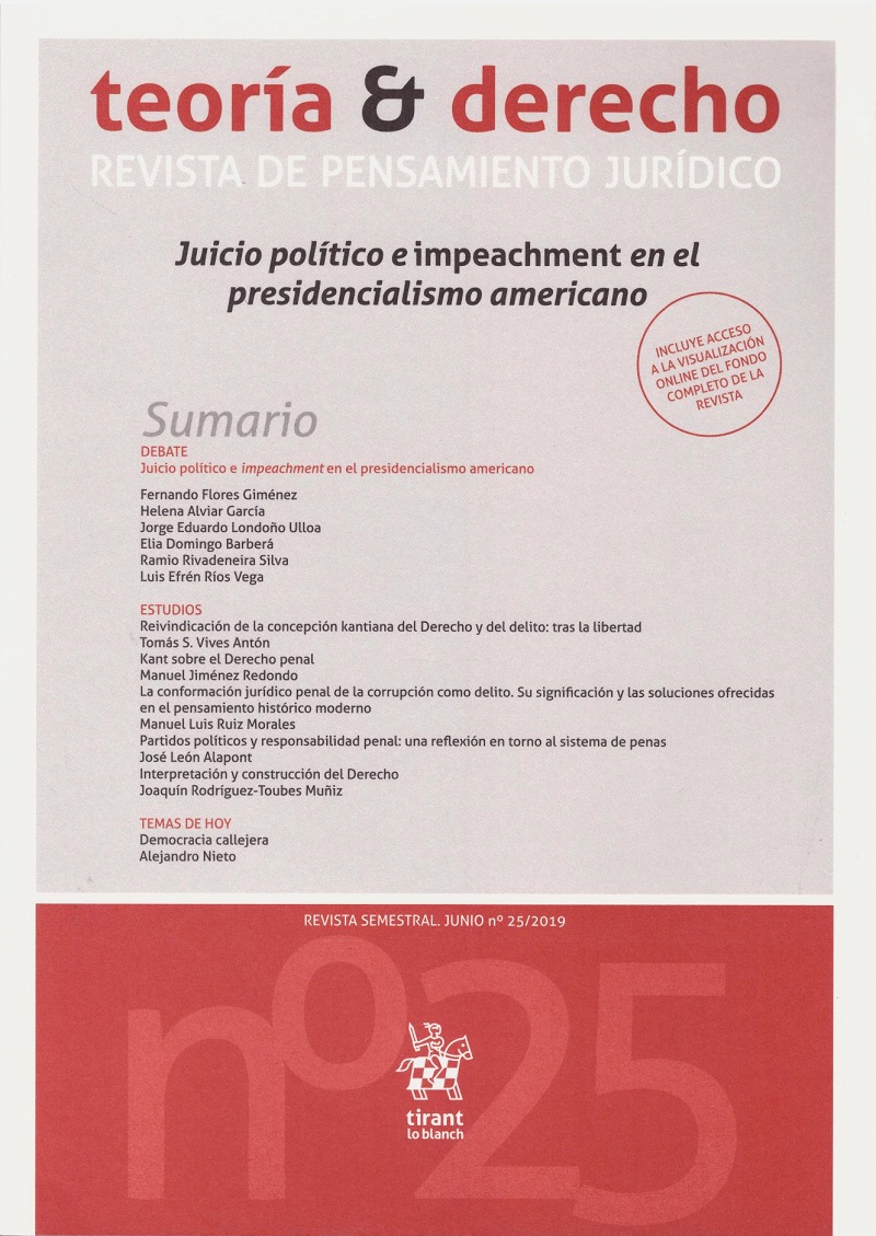 Teoría & Derecho. Revista de Pensamiento Jurídico 25/2019 -0