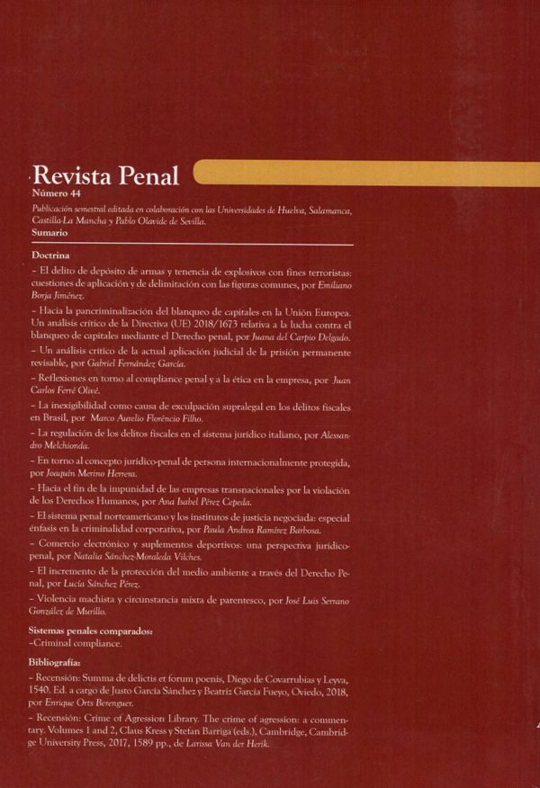 Revista Penal Nº 44. Julio 2019 -36029