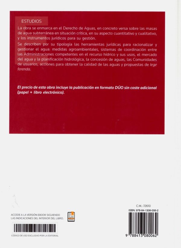 Masas de agua subterranea en situación crítica: herramientas jurídicas para su gestión. Regulación específica en la cuenca del Guadiana-37121