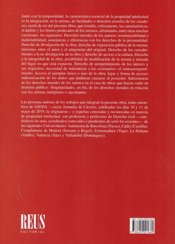 Derechos morales de los creadores. Características, ámbito y límites-37223