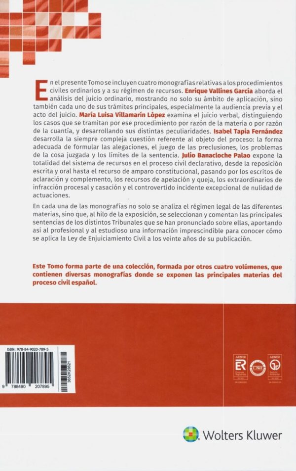 Procedimientos civiles ordinarios y los recursos, 4 Tomos -36553