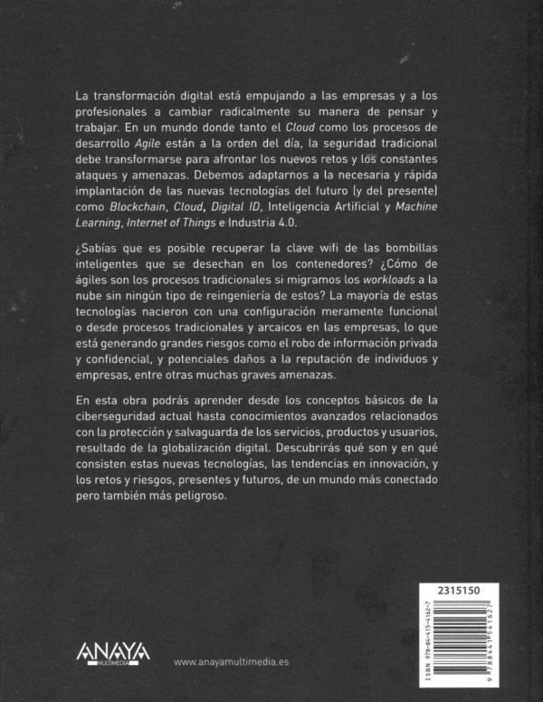 Ciberseguridad y Transformación Digital. Cloud, Identidad Digital, Blockchain, Agile, Inteligencia Artificial. -36749