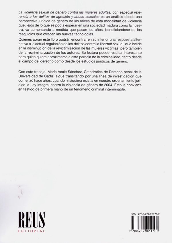 Violencia sexual de género contra las mujeres adultas. Especial referencia a los delitos de agresión y abusos sexuales-38936